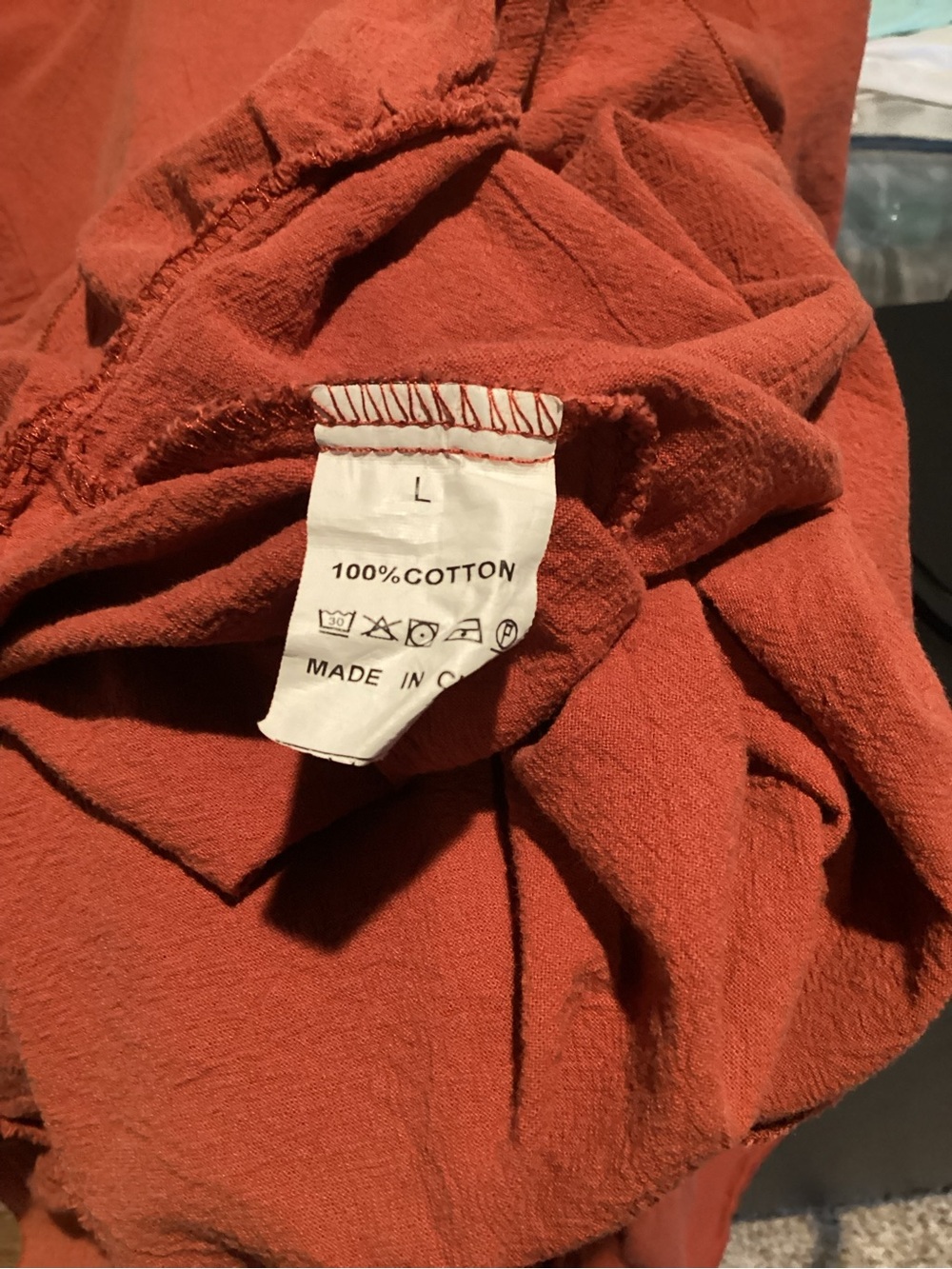 Source Unknown Rust Red Women’s Cotton Dress - L